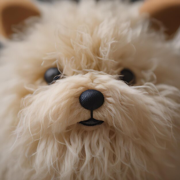 Photo un animal en peluche avec un nez noir et un nez blanc