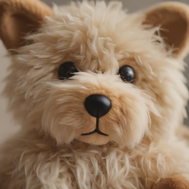 Photo un animal en peluche avec un nez noir et un nez brun