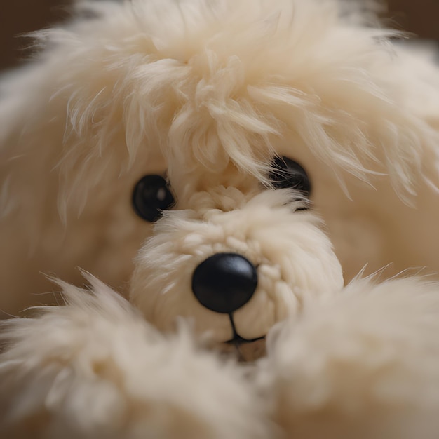 Photo un animal en peluche avec un nez noir et un nez noir