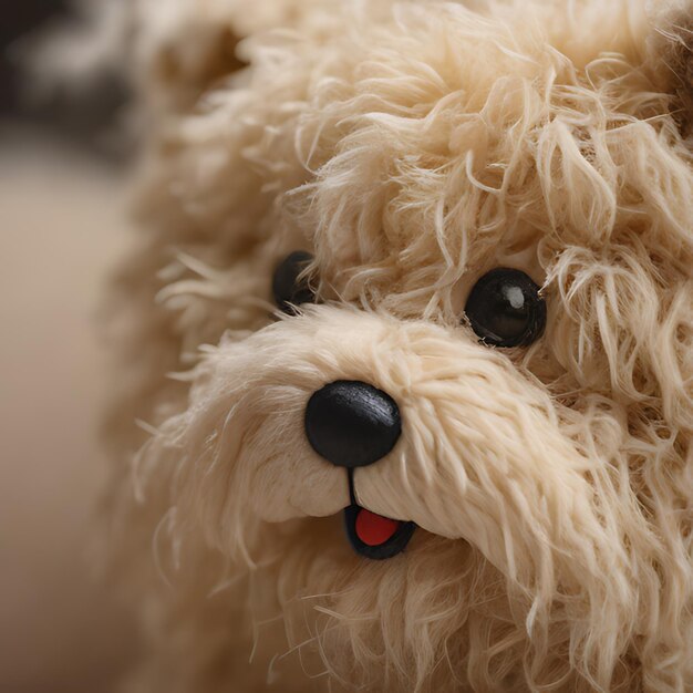 Photo un animal en peluche avec un nez noir et un nez noir