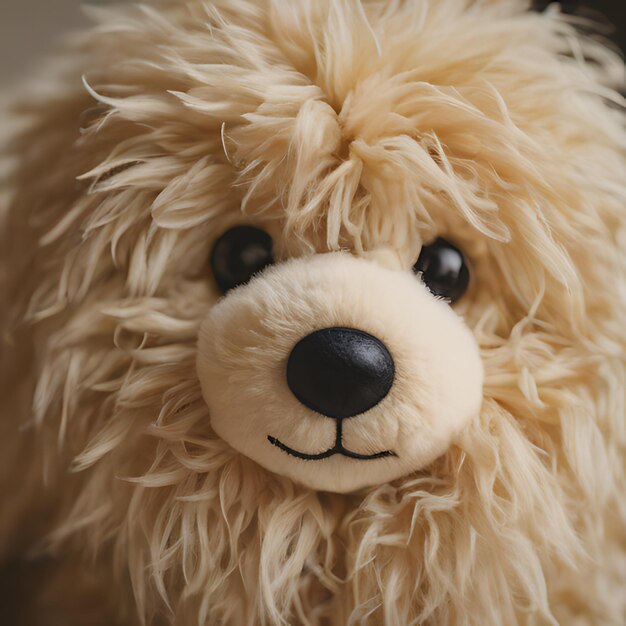 Photo un animal en peluche avec un nez noir et un nez noir