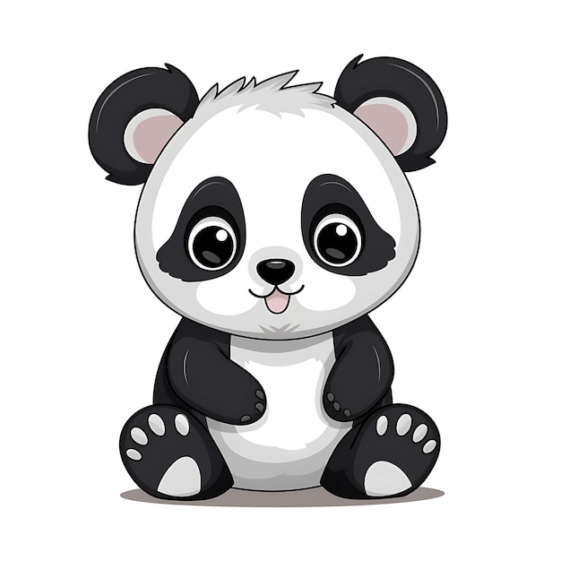 Animals Cadre d'un adorable bébé panda géant en forme d'un adorable Gi 2D design créatif mignon