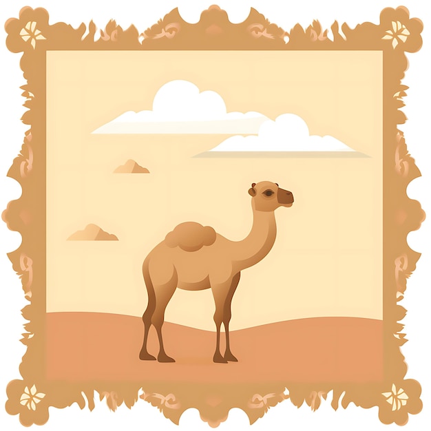 Animals Frame of Baby Camel Développer un cadre en forme d'un mignon H 2D mignon design créatif