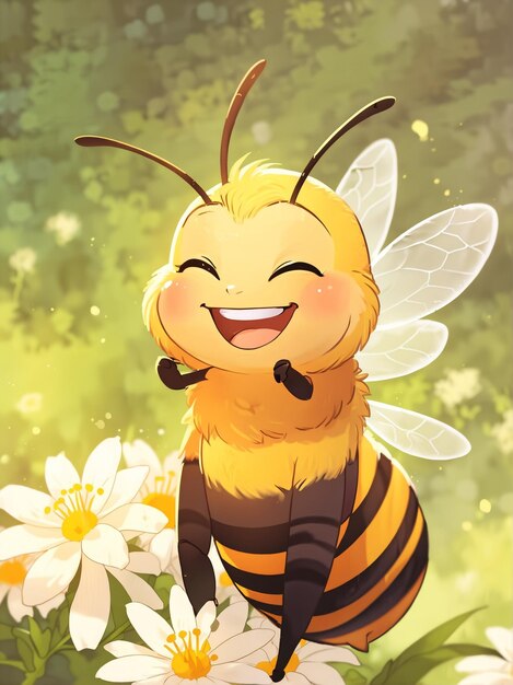 L'animation de l'abeille souriante