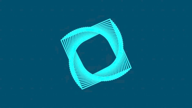 Animation abstraite avec rotation sur un rendu informatique de fond bleu