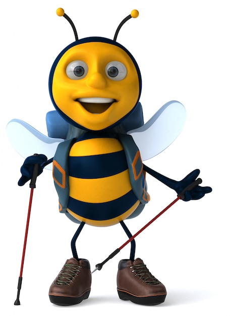 Animation amusante d'abeille de routard