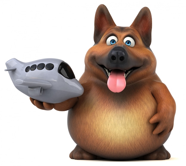 Animation amusante de chien de berger allemand