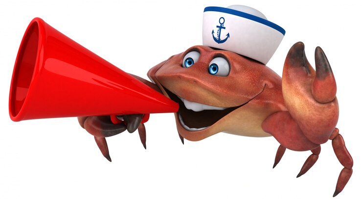 Photo animation amusante sur le crabe