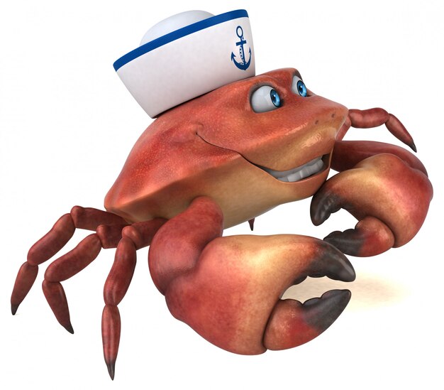 Animation amusante sur le crabe