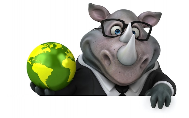 Animation amusante de rhinocéros