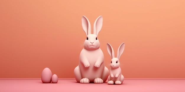 Animation de dessin animé d'argile de petit lapin générée par l'IA