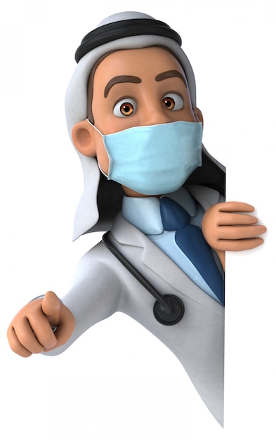 Animation de docteur avec un masque