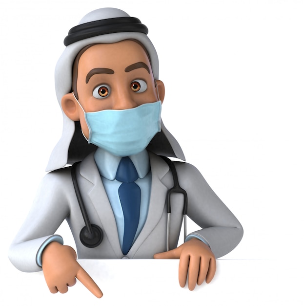 Animation de docteur avec un masque