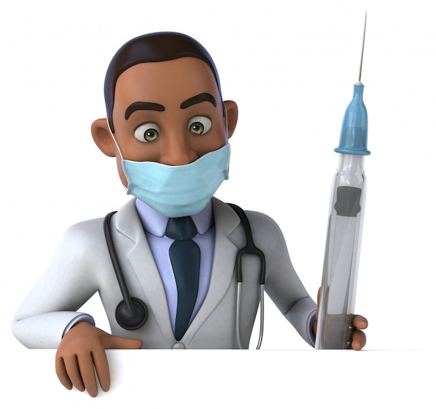 Animation de docteur avec un masque