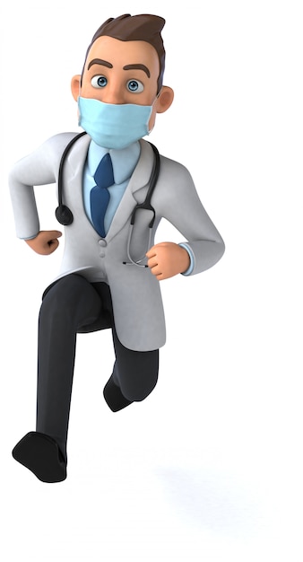 Animation de docteur avec un masque