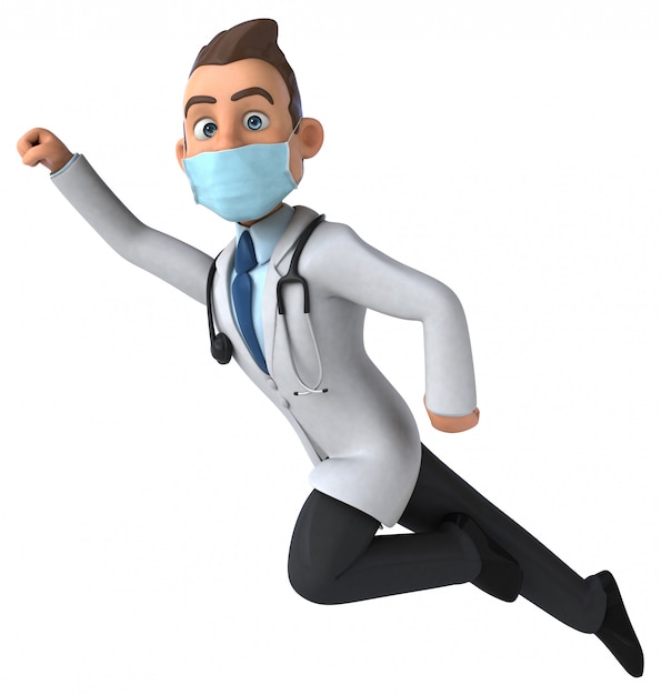 Animation de docteur avec un masque