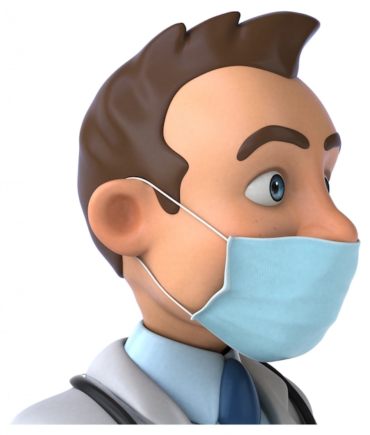 Animation de docteur avec un masque