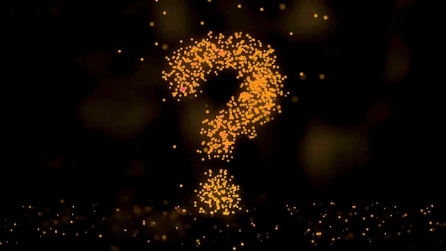 Animation du réseau de plexus à partir d'un symbole de question sur un fond coloré avec un flux de plexus