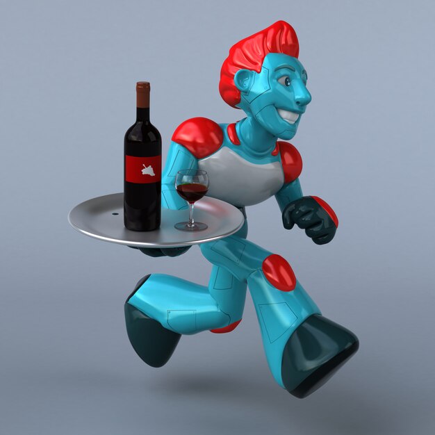 Photo animation du robot rouge