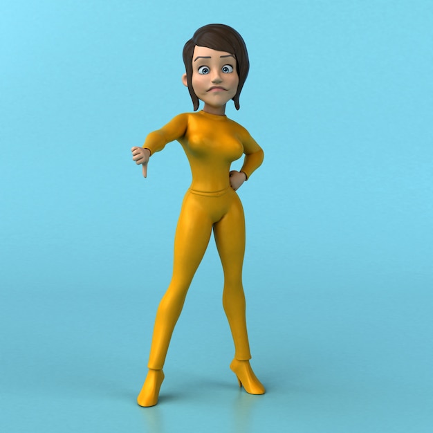 animation de fille jaune