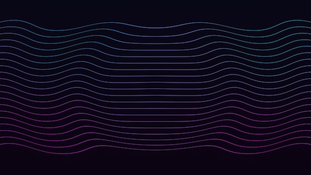 Animation de fond abstrait dégradé violet et bleu foncé agitant des lignes