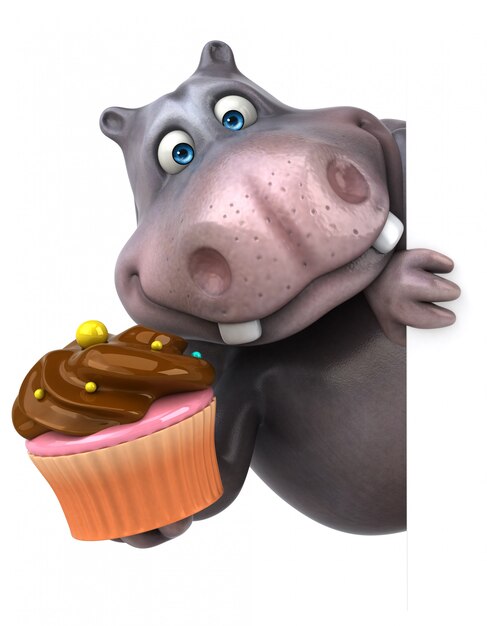 Animation hippopotame amusante