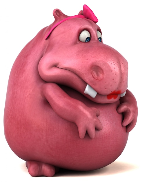 Animation d'hippopotame rose
