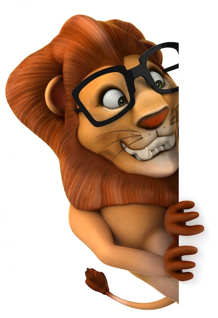 Animation de lion amusant