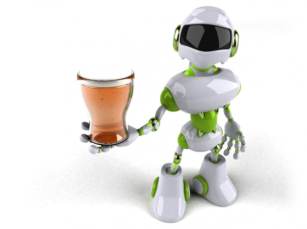 Animation de robot vert