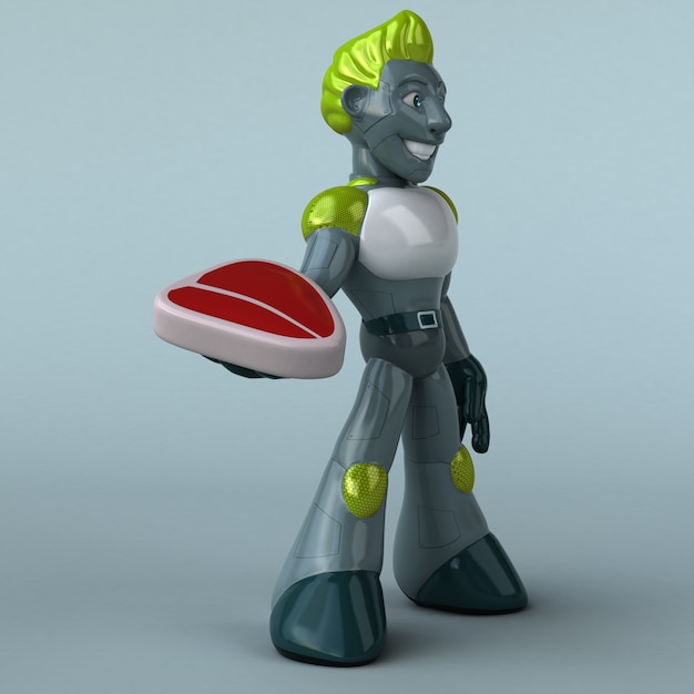 Animation de robot vert