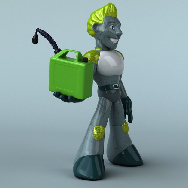 Animation de robot vert