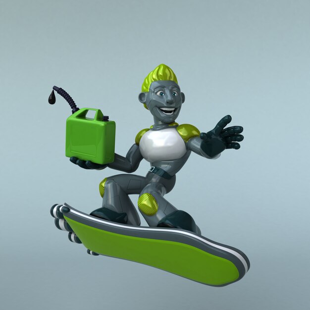 Animation de robot vert