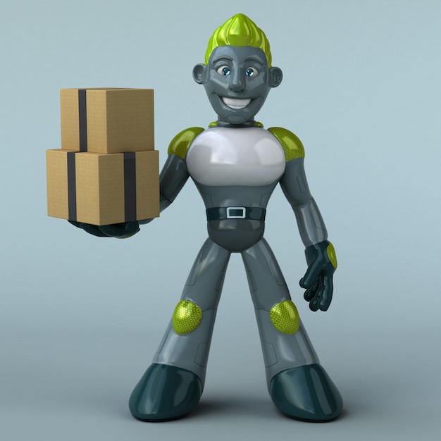 Animation de robot vert