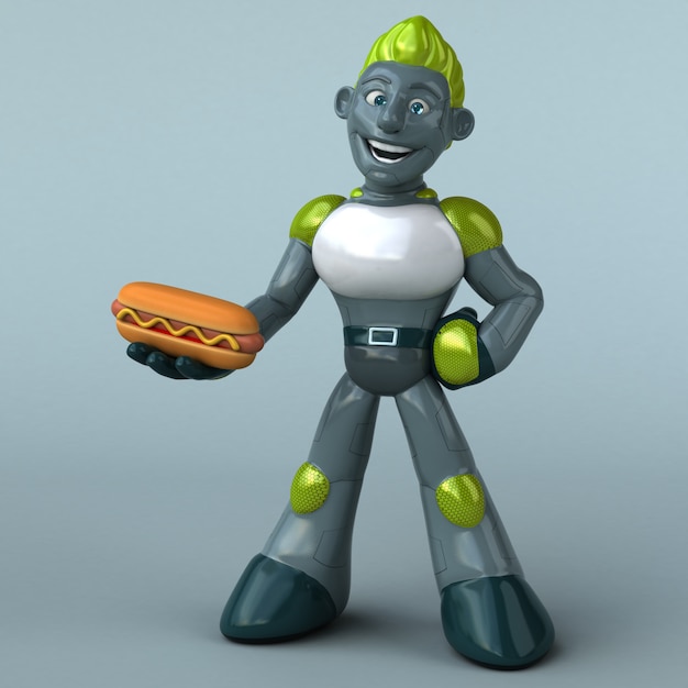 Animation de robot vert