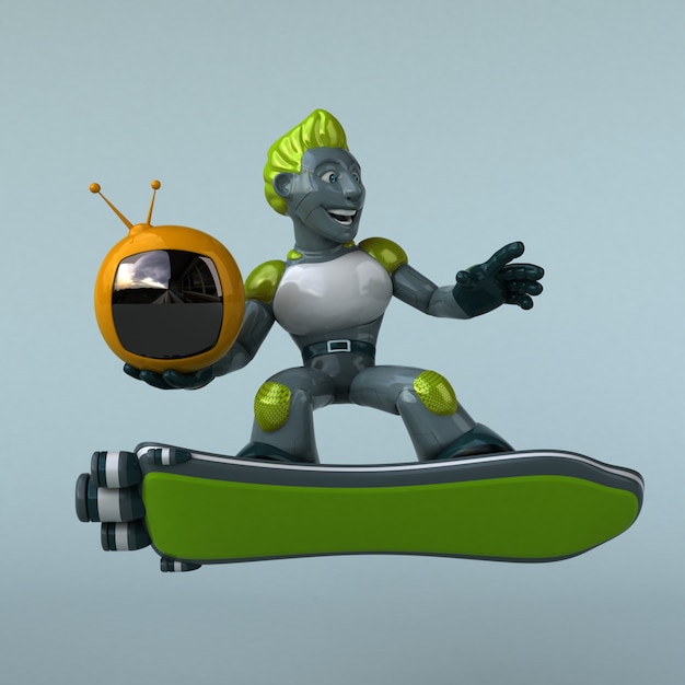 Animation de robot vert