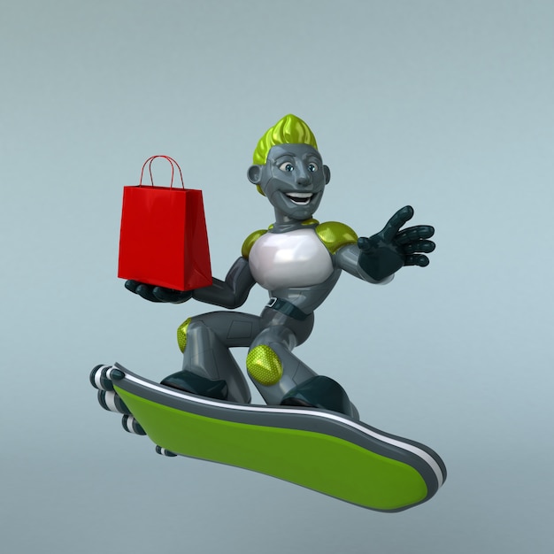 Animation de robot vert