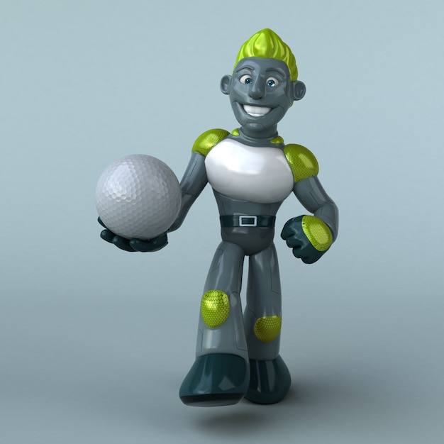 Animation de robot vert