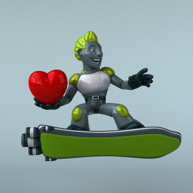 Animation de robot vert