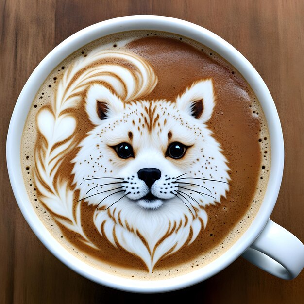 Photo animaux dans des tasses de café