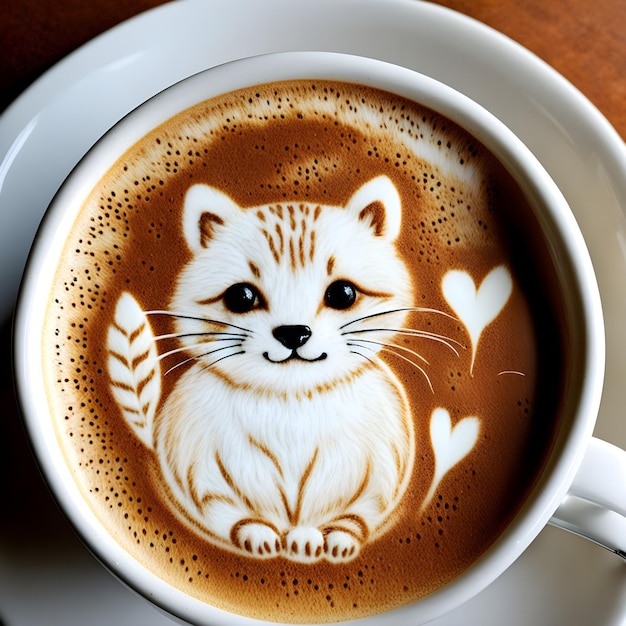 Photo animaux dans des tasses de café