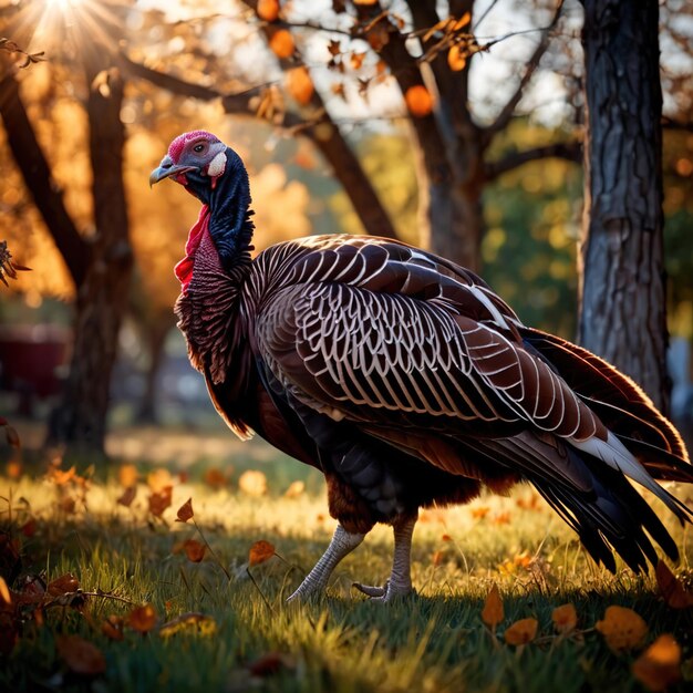 Photo animaux d'élevage de dinde vivant dans la domestication partie de l'industrie agricole