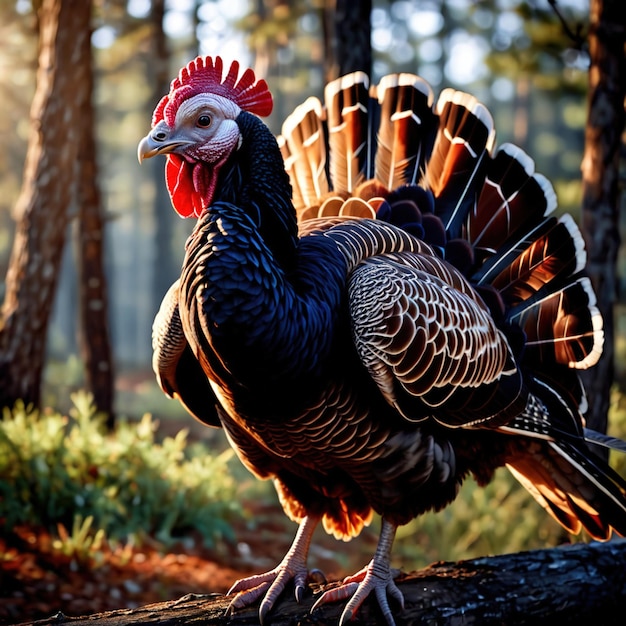 Photo animaux d'élevage de dinde vivant dans la domestication partie de l'industrie agricole