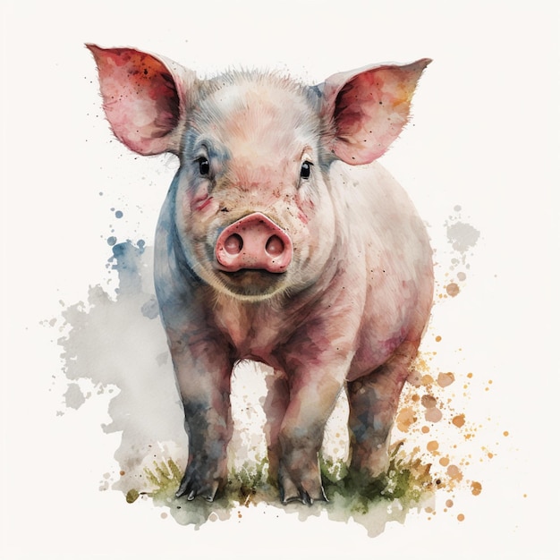 Animaux de la ferme aquarelle abstraite