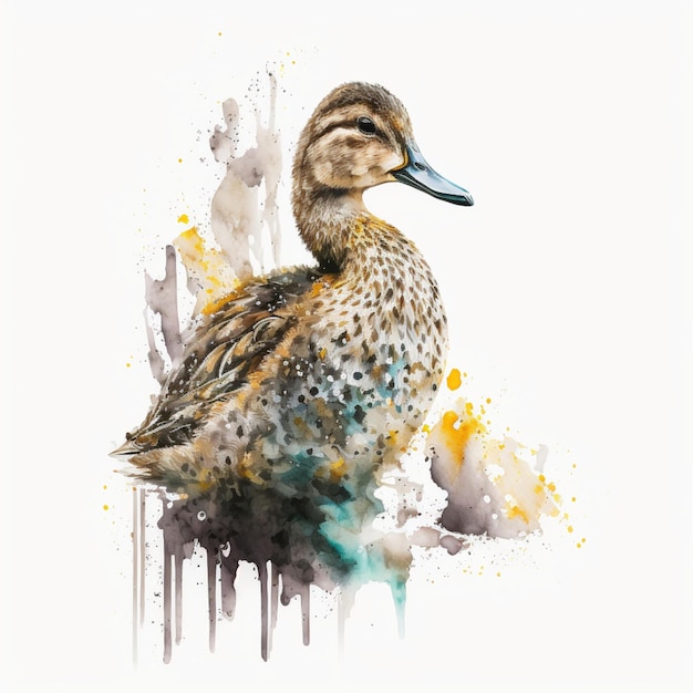 Animaux de la ferme aquarelle abstraite