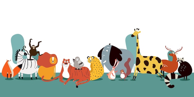 Des animaux mignons à la bordure transparente