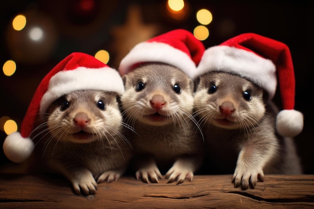 Des animaux de Noël drôles.