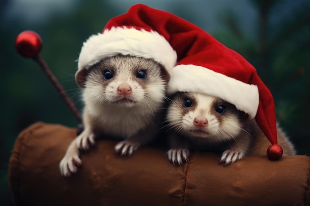 Des animaux de Noël drôles.