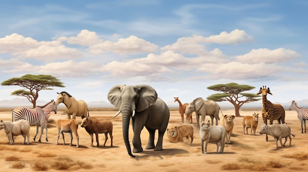 Animaux de safari en Afrique composite