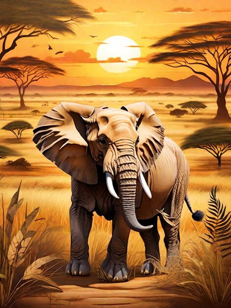 animaux de safari clipart HD 8K papier peint image photographique de stock