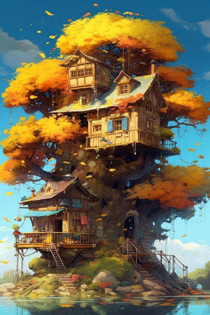 Anime fantastique maison de rêve